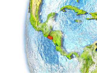 El Salvador on model of Earth