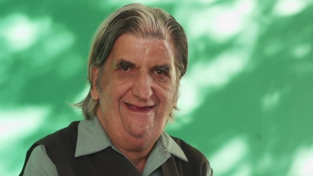 Real People Portrait Funny Senior Man Laughing At Camera