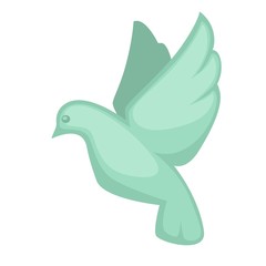 Glass dove souvenir toy symbol in flat design