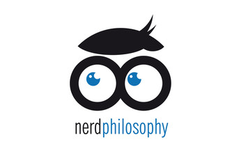 logo nerd con occhiali