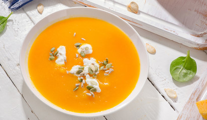 Pumpkin and carrot soup