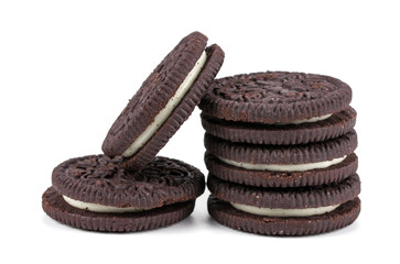 Fototapeta na wymiar Chocolate cookies isolated