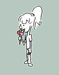 Ijsje eten in de zomervakantie