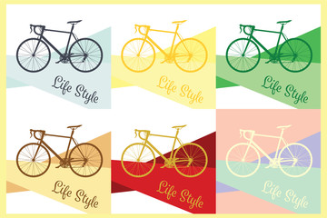 Bicycle Life Style Vector Design in Various Colors