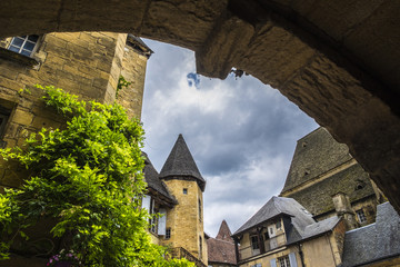 Medieval buildings in Sarlat-la-Caneda; Dordogne; France