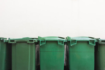Green city trash cans