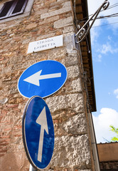 One way sign - Italy