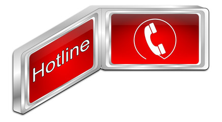 Hotline Button - 3D illustration