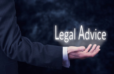 Hand holding a Legal Advice Concept