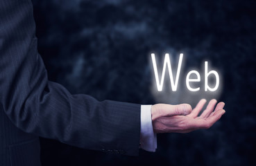 Hand holding a Web Concept