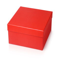 One red shoe square box isolated on white background with clipping path