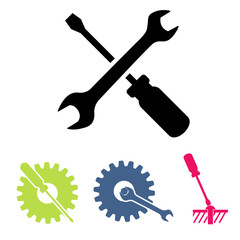 Tools icon. Vector illustration style is flat iconic.