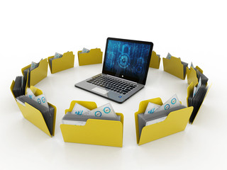 Data network,3d rendering