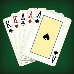 Full house - playing cards vector illustration