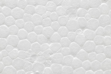 High quality close up picture of white polystyrene foam, styrofoam texture background.