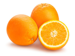 slices oranges isolated