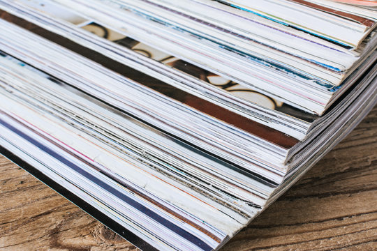 stack of magazines. background or texture
