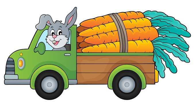 Truck with carrots theme image 1