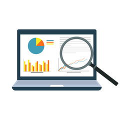 Data analysis and statistics concept flat style illustration