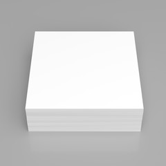 Stack of stick note (white paper) on gray background