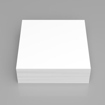 Stack of stick note (white paper) on gray background