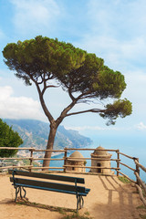 Obraz premium Amalfie coast view from Villa Rufolo, Ravello, Italy