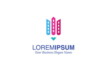 Real Estate Color Logo Design Vector