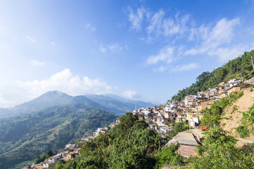 Small village in the mountains in Yunnan province, China