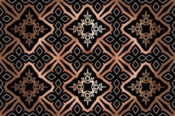 abstract symmetrical gold openwork pattern of ethnic style Victorian