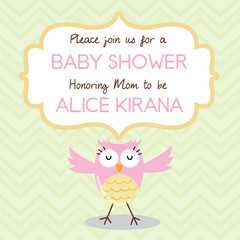 Baby shower invitation with cute owl design