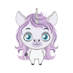 Cute stylized cartoon unicorn illustration ( for fun educational purposes, illustrations etc. )