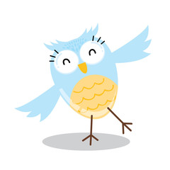 Cute owl design with soft blue color