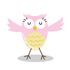 Cute owl design with soft pink color