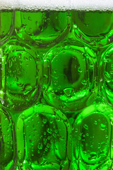 Cold green beer for Saint Patrick's Day background.Closeup
