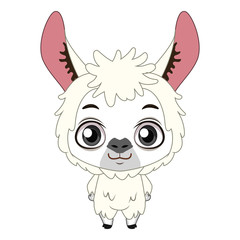 Cute stylized cartoon llama illustration ( for fun educational purposes, illustrations etc. )