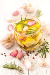 garlic marinated with oil and rosemary