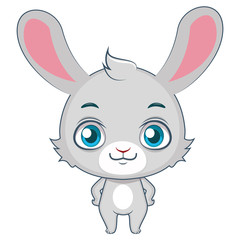 Cute stylized cartoon rabbit illustration ( for fun educational purposes, illustrations etc. )