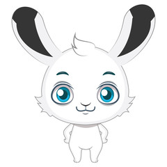 Cute stylized cartoon arctic rabbit illustration ( for fun educational purposes, illustrations etc. )
