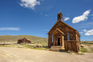 Wooden church in Bodie ghost town, California
