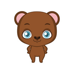 Obraz premium Cute stylized cartoon brown bear illustration ( for fun educational purposes, illustrations etc. )