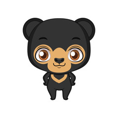 Obraz premium Cute stylized cartoon sun bear illustration ( for fun educational purposes, illustrations etc. )