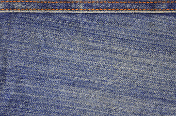 Perspective and closeup view to abstract space of empty light blue natural denim texture for the...