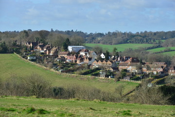 Farthing downs at Couldsdon Surrey, near London, England. It is  Wintertime in the morning.