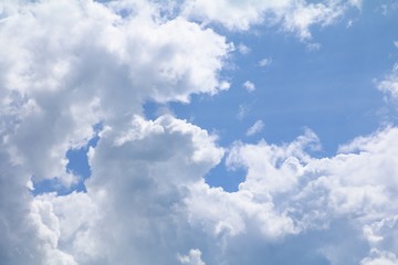 blue sky with big cloud and raincloud,  art of nature beautiful
