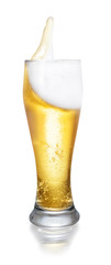 glass of beer with splash