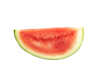 Single watermelon slice isolated