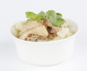 Gourd soup with pork bones in Bowl