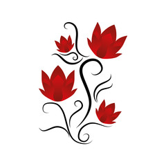 Fototapeta premium Beautiful flowers ornament icon vector illustration graphic design