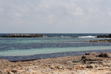 Landschaft und Meer