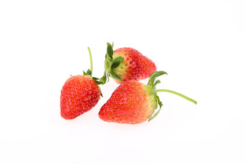 Fresh strawberries on a white background